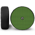 UFO Green Buffalo Plaid Print Tire Cover With Camera Hole