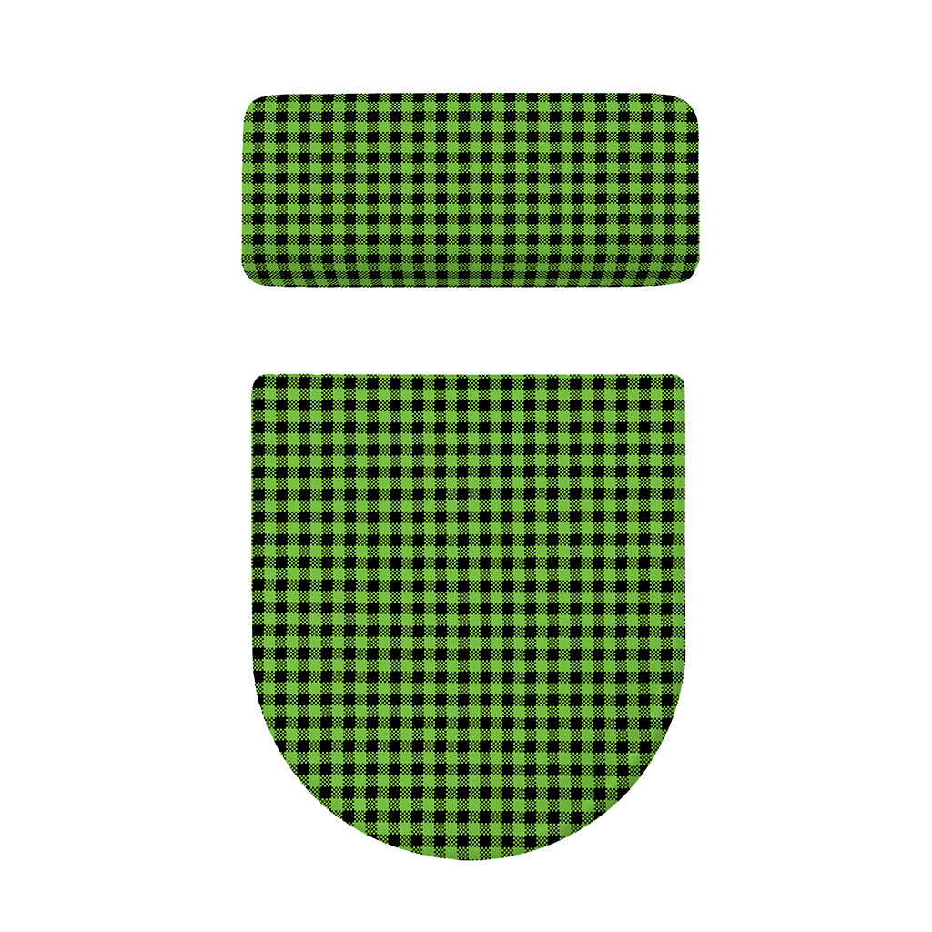 UFO Green Buffalo Plaid Print Toilet Lid And Tank Cover Set