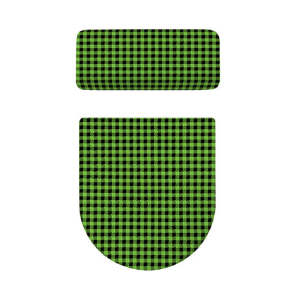 UFO Green Buffalo Plaid Print Toilet Lid And Tank Cover Set