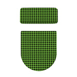 UFO Green Buffalo Plaid Print Toilet Lid And Tank Cover Set