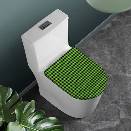 UFO Green Buffalo Plaid Print Toilet Lid Cover