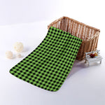 UFO Green Buffalo Plaid Print Towel