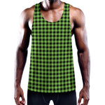 UFO Green Buffalo Plaid Print Training Tank Top