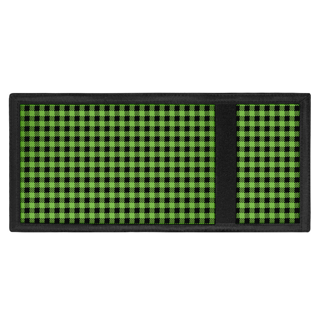 UFO Green Buffalo Plaid Print Trifold Wallet