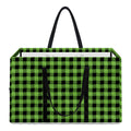 UFO Green Buffalo Plaid Print Utility Tote Bag