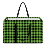UFO Green Buffalo Plaid Print Utility Tote Bag