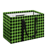 UFO Green Buffalo Plaid Print Utility Tote Bag