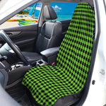 UFO Green Buffalo Plaid Print Waterproof Car Seat Cover