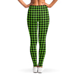 UFO Green Buffalo Plaid Print Women's Leggings