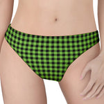 UFO Green Buffalo Plaid Print Women's Thong