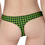 UFO Green Buffalo Plaid Print Women's Thong
