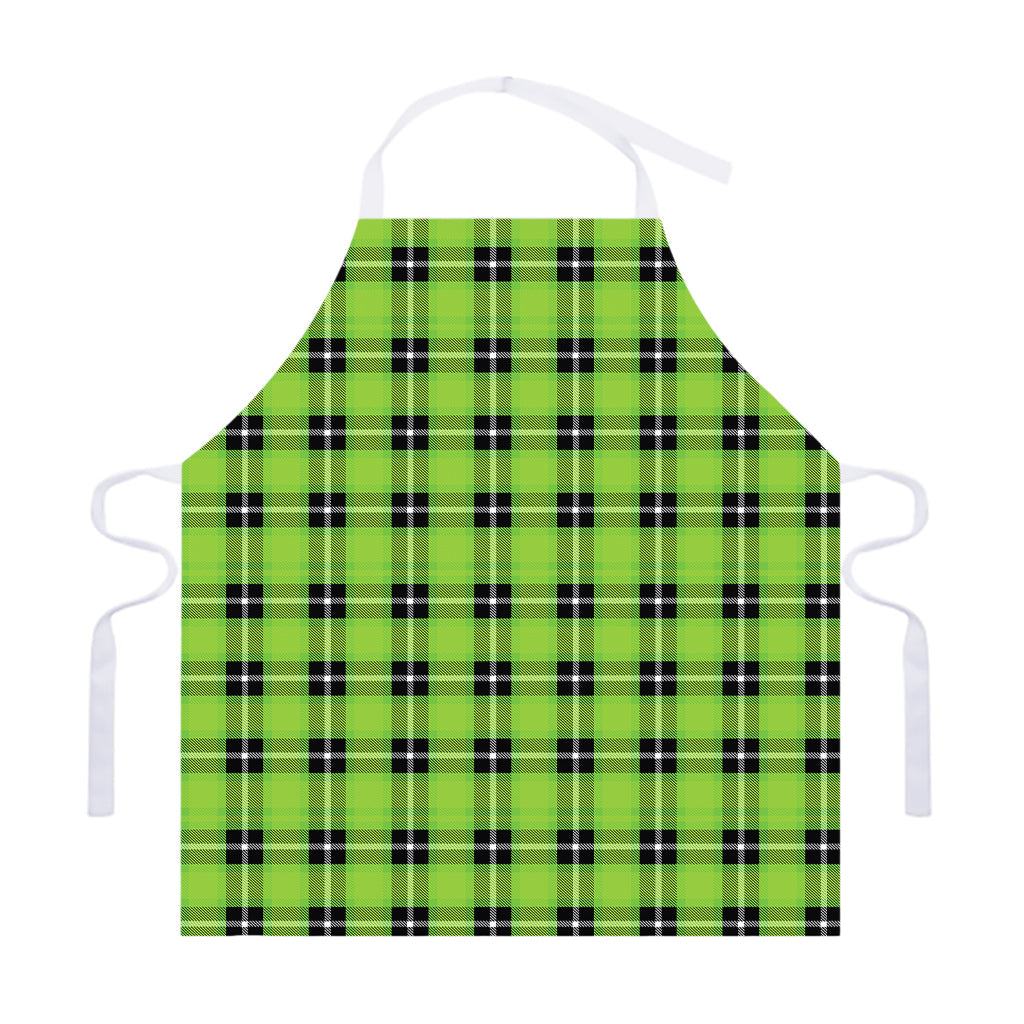 UFO Green Tartan Pattern Print Adjustable Apron