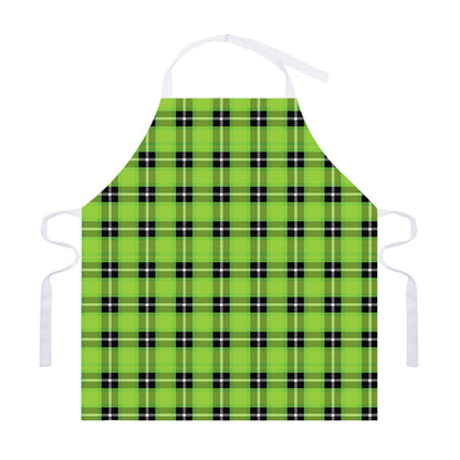 UFO Green Tartan Pattern Print Adjustable Apron