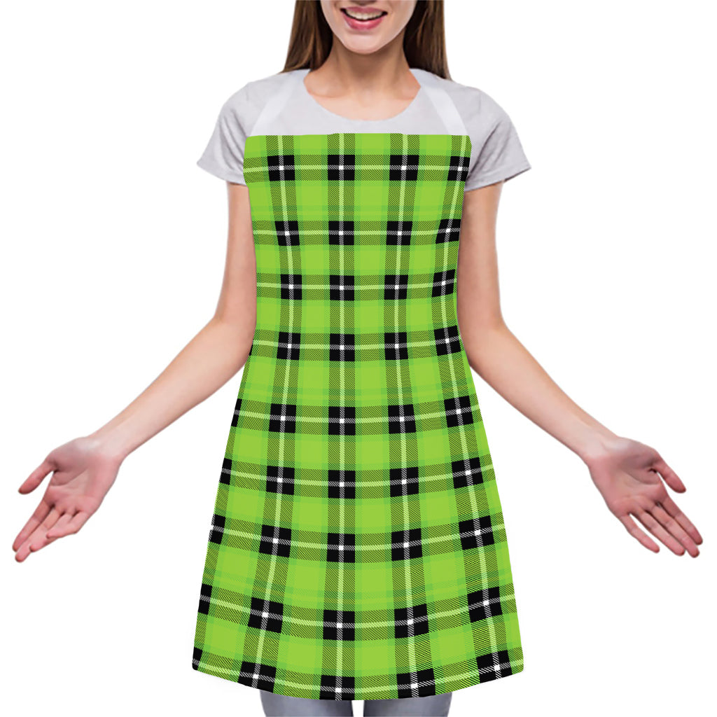UFO Green Tartan Pattern Print Adjustable Apron