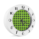 UFO Green Tartan Pattern Print Alarm Clock