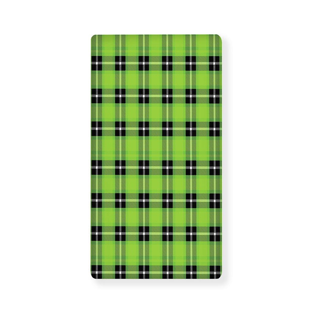 UFO Green Tartan Pattern Print Baby Crib Sheet