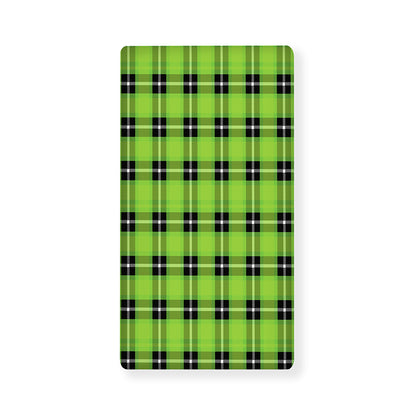 UFO Green Tartan Pattern Print Baby Crib Sheet
