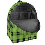 UFO Green Tartan Pattern Print Backpack