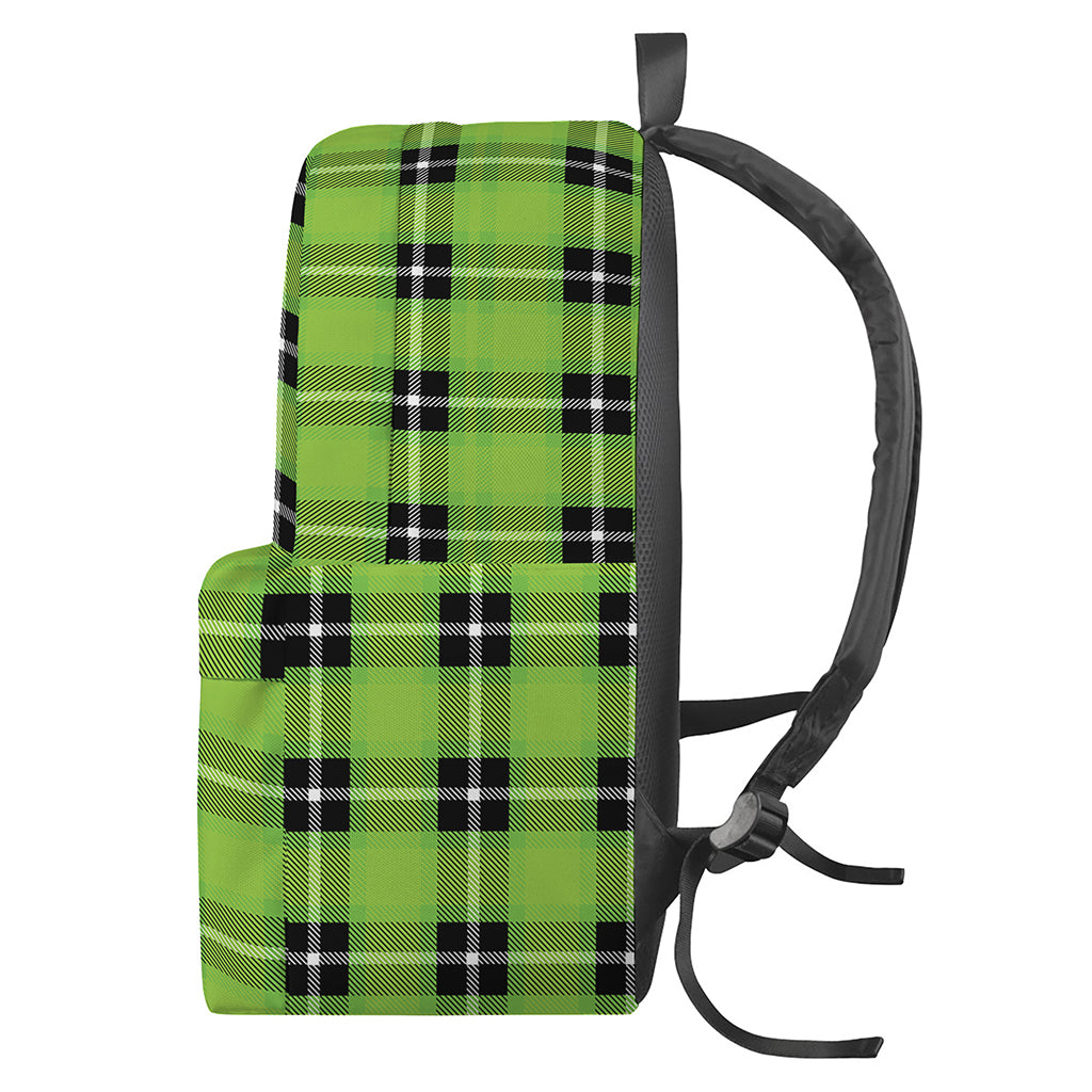 UFO Green Tartan Pattern Print Backpack