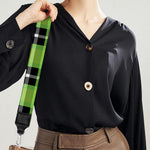 UFO Green Tartan Pattern Print Bag Strap