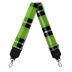 UFO Green Tartan Pattern Print Bag Strap