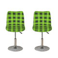 UFO Green Tartan Pattern Print Bar Stool Covers