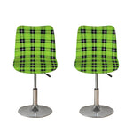 UFO Green Tartan Pattern Print Bar Stool Covers