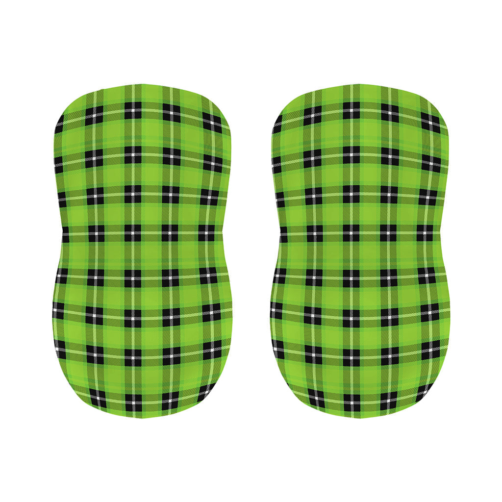 UFO Green Tartan Pattern Print Bar Stool Covers