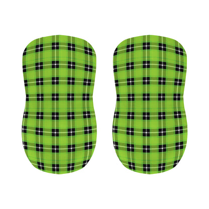 UFO Green Tartan Pattern Print Bar Stool Covers