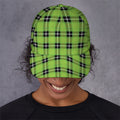 UFO Green Tartan Pattern Print Baseball Cap