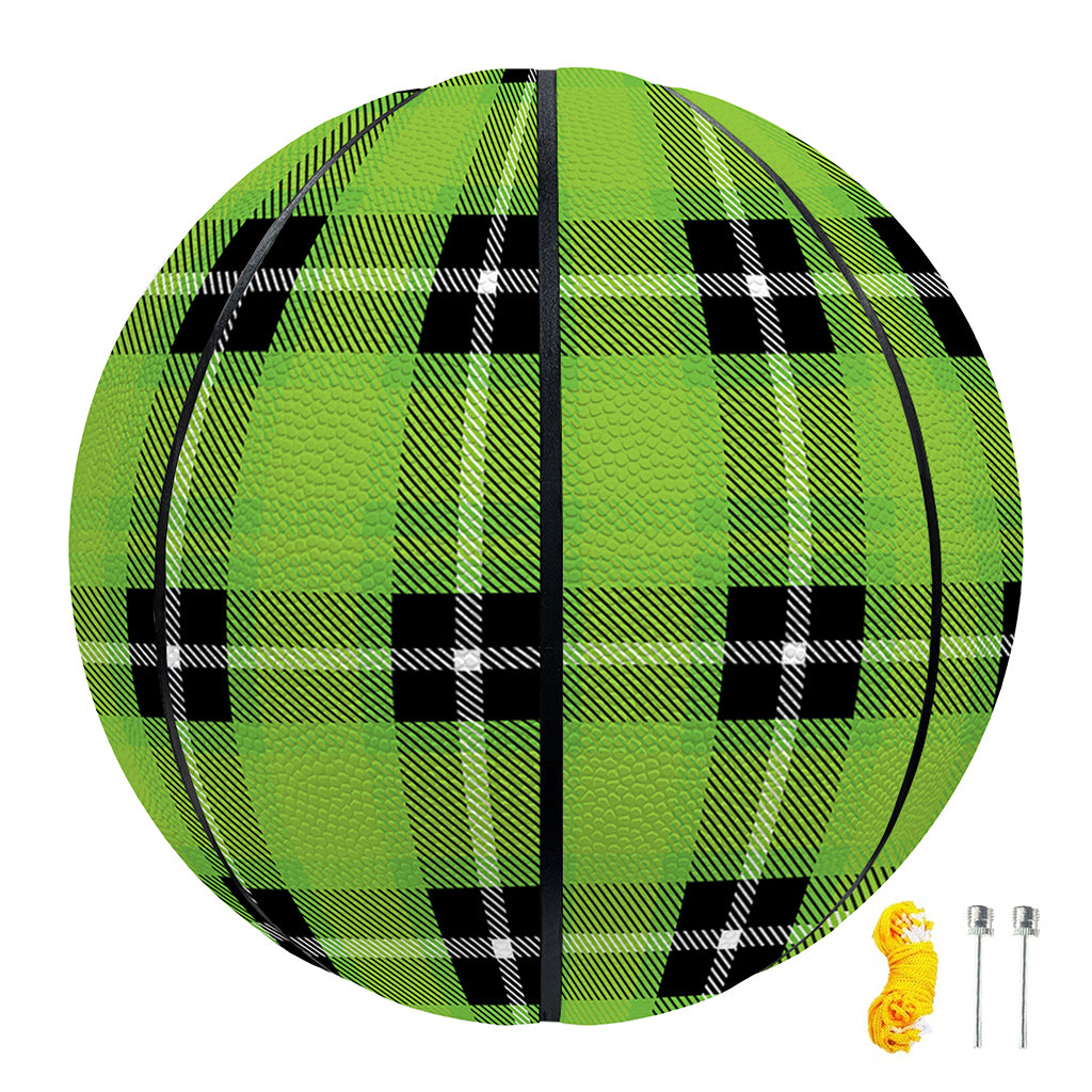 UFO Green Tartan Pattern Print Basketball