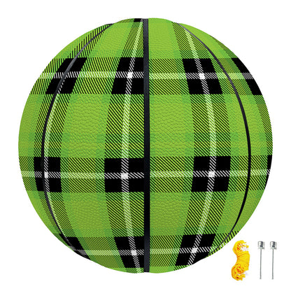 UFO Green Tartan Pattern Print Basketball