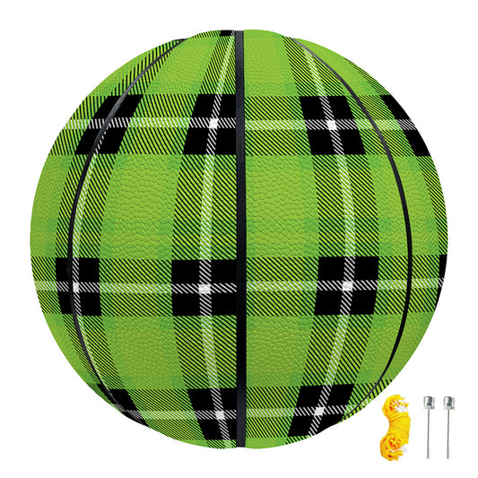 UFO Green Tartan Pattern Print Basketball