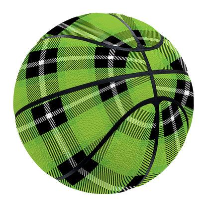 UFO Green Tartan Pattern Print Basketball
