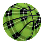 UFO Green Tartan Pattern Print Basketball