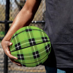 UFO Green Tartan Pattern Print Basketball