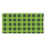 UFO Green Tartan Pattern Print Beach Towel