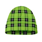 UFO Green Tartan Pattern Print Beanie