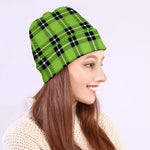UFO Green Tartan Pattern Print Beanie