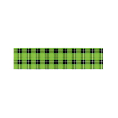 UFO Green Tartan Pattern Print Bed Runner