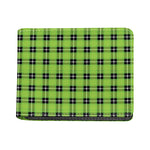 UFO Green Tartan Pattern Print Bifold Wallet