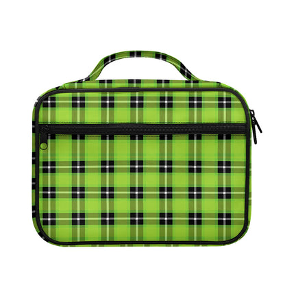 UFO Green Tartan Pattern Print Briefcase Bible Bag