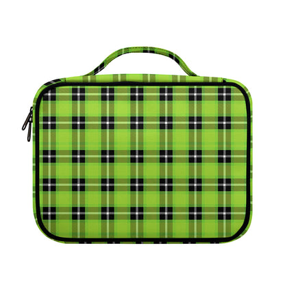 UFO Green Tartan Pattern Print Briefcase Bible Bag