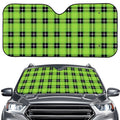 UFO Green Tartan Pattern Print Car Windshield Sun Shade