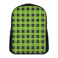 UFO Green Tartan Pattern Print Casual Backpack