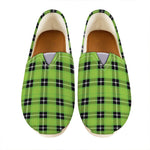UFO Green Tartan Pattern Print Casual Shoes