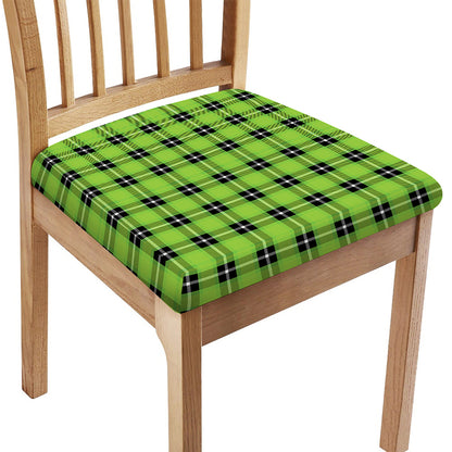 UFO Green Tartan Pattern Print Chair Cushion Cover