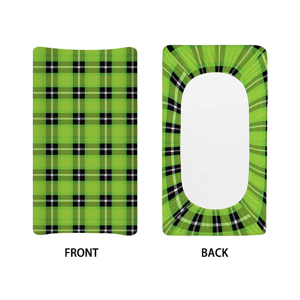 UFO Green Tartan Pattern Print Changing Pad Cover