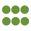 UFO Green Tartan Pattern Print Coaster Set