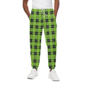 UFO Green Tartan Pattern Print Cotton Sweatpants